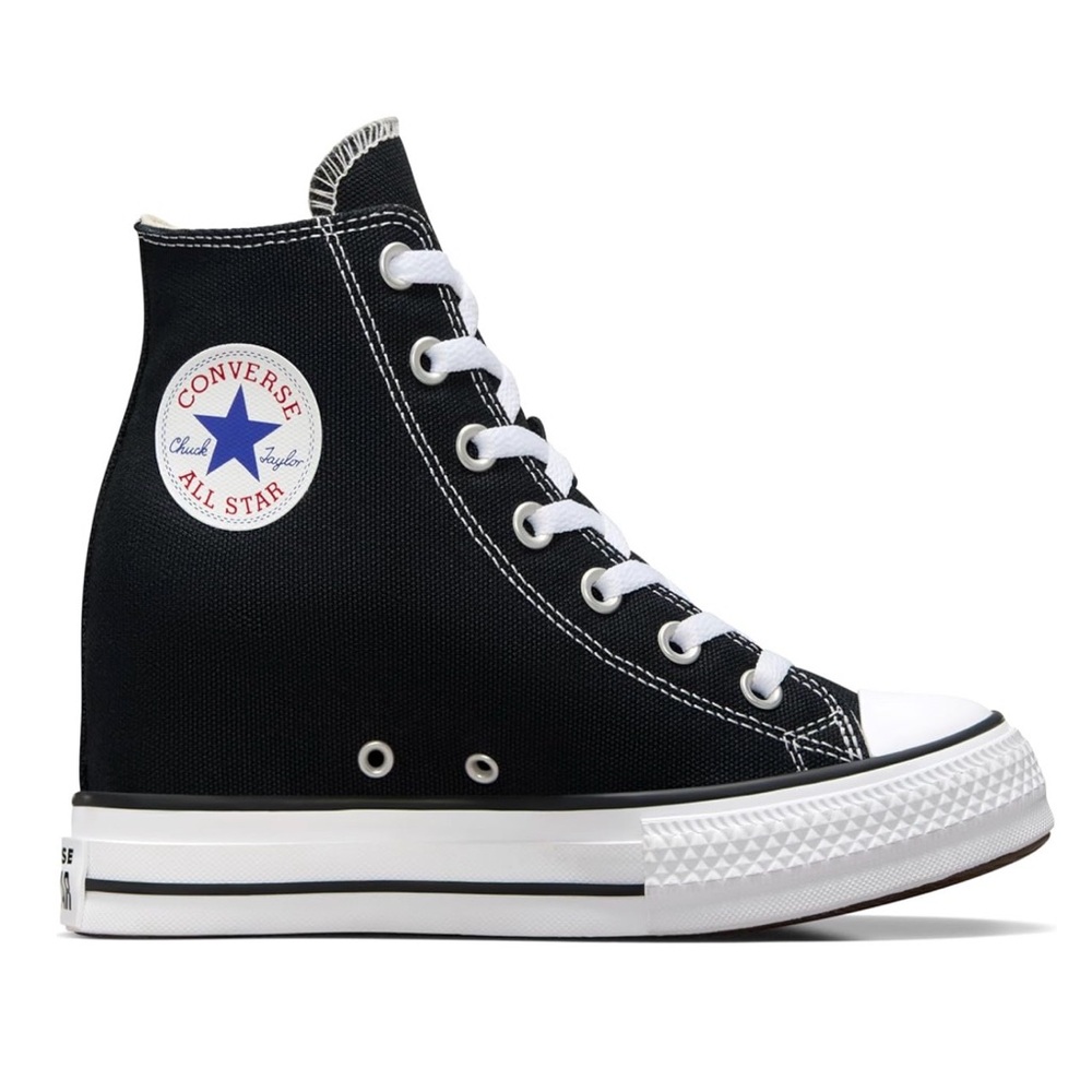 Converse Wedge Black and White High-Top Sneakers